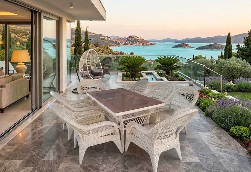 Ротанговая мебель для дачи. Столы и стулья. To‘qima rotang stol stul