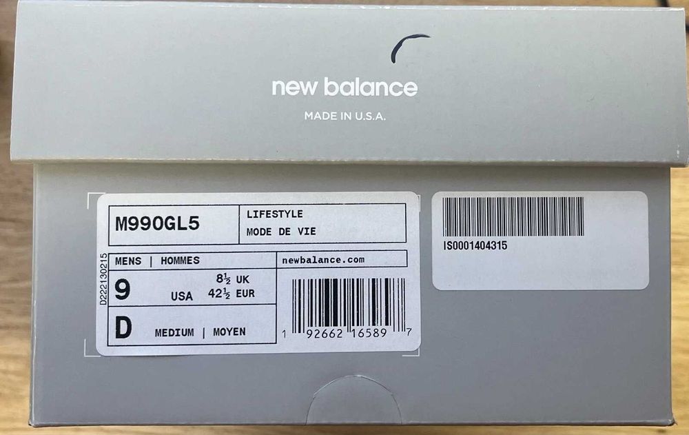 Кроссовки мужские New Balance 990v5 Grey! Новые в коробке! Made in USA