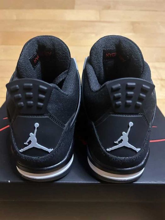 Sneakers Jordan4 Black Canvas cu eticheta (nu Nike, Gucci, Adidas, Balenciaga)