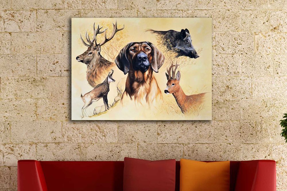 картини ловна тематика "Охотнике на привале", "Ръченица" на Мърквичка