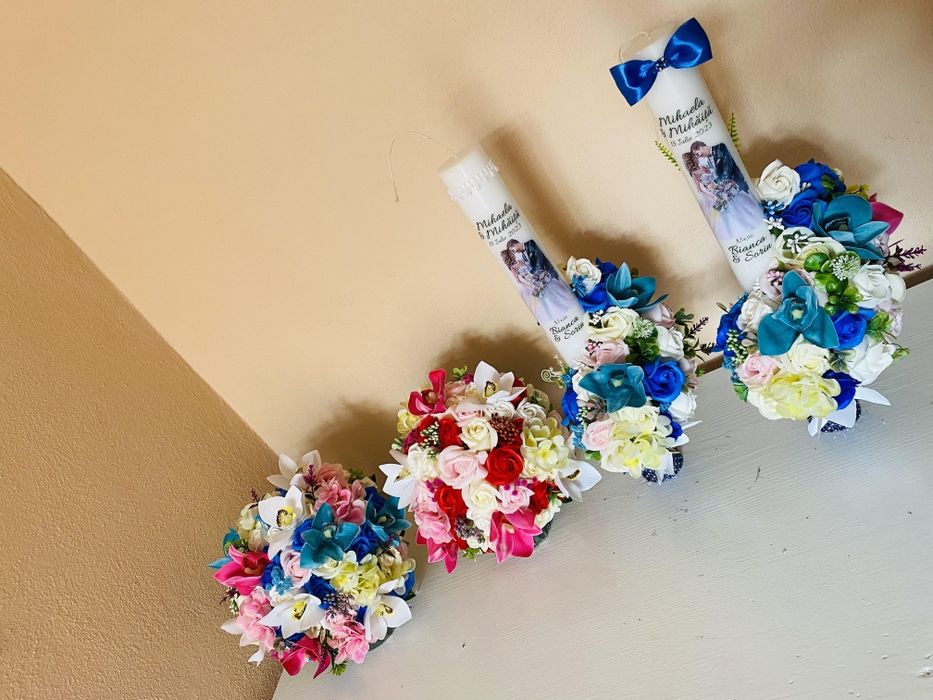 Buchete mireasa nasa si lumanari