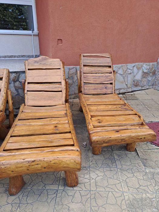 Шезлонг от дъб- масив