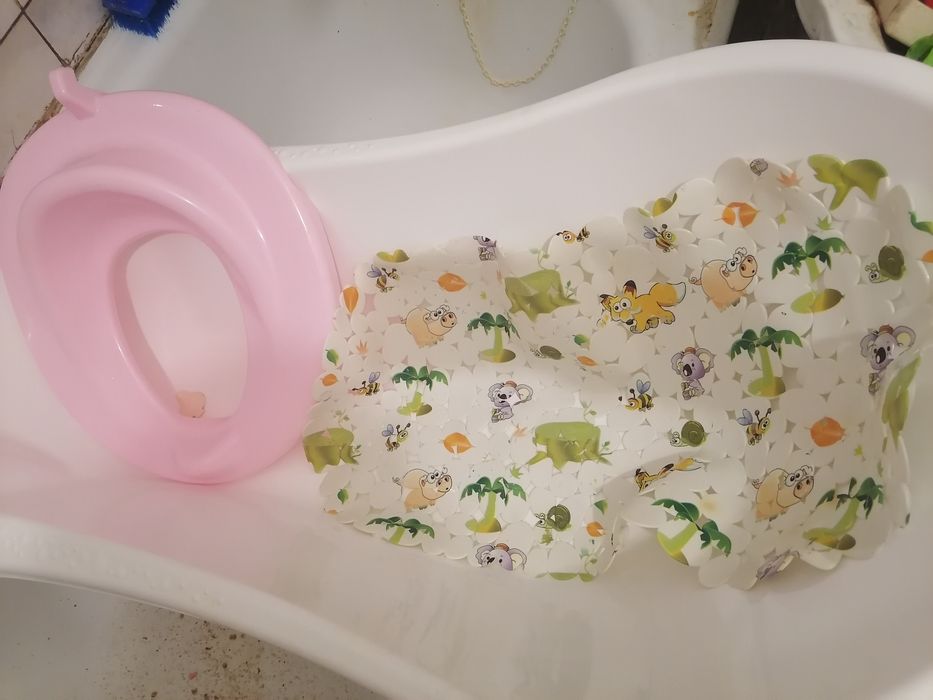 Ванночка+сиденье на унитаз+антискользящий коврик, коляска