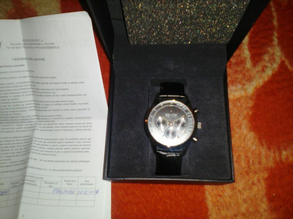 Ceas SO&CO - NEW YORK, nou cu certif garantie, negociabil