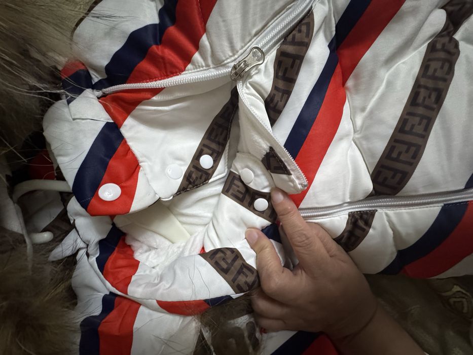 Детский Зимний комбензон натуралка fendi roma