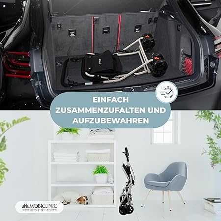 Mobiclinic Coliseo Пазарска количка със седалка до 120 кг. сгъваема, 4 колела, стомана