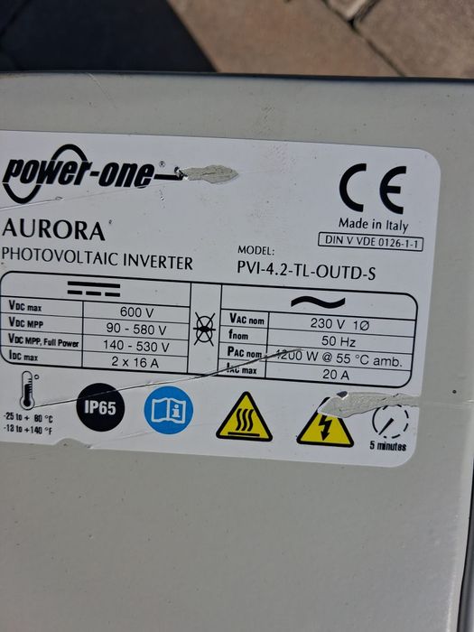 Invertor solar ongrid Aurora 4, 5 kw cu