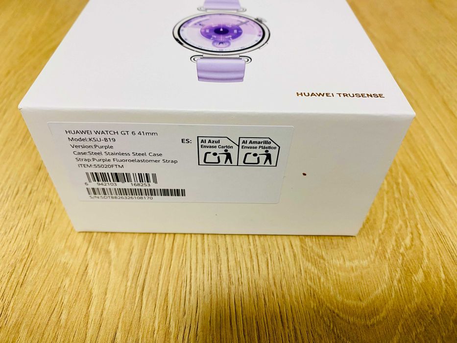 НОВ !!! Huawei Watch GT 6, 41MM, Steel Stainless Steel Case, Purple Fluoroelastomer Strap