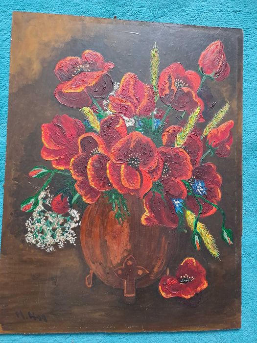 tablou pictura pe pfl 40/31 cm romanesc semnat