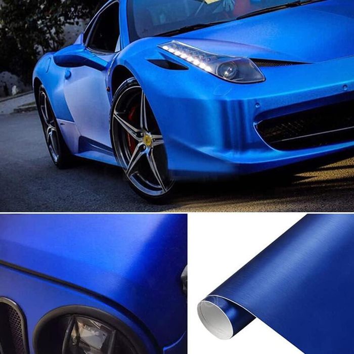 декоративно фолио wrap film series brushed ice blue синьо драскан ...