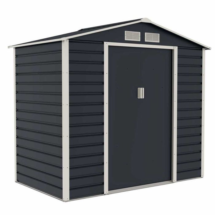 Casuta de gradina Evan A 213x131x192 cm,usi culisante baza metalica