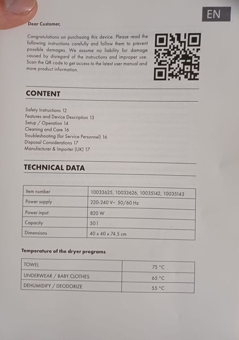 Uscător de rufe Klarstein