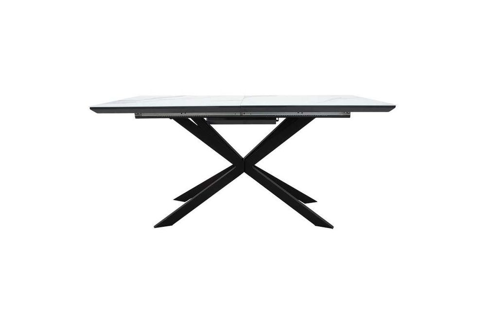 Голяма разтегателна маса Palan, MDF, бял мрамор, 160-200x80x77cm