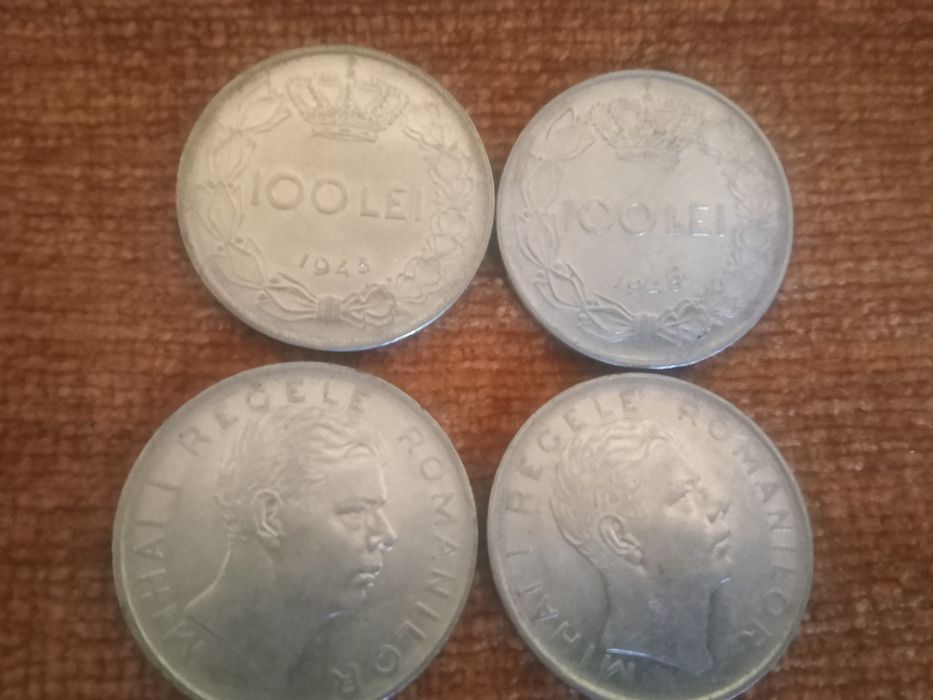 De vânzare 4 monede de 100 lei regele Mihai