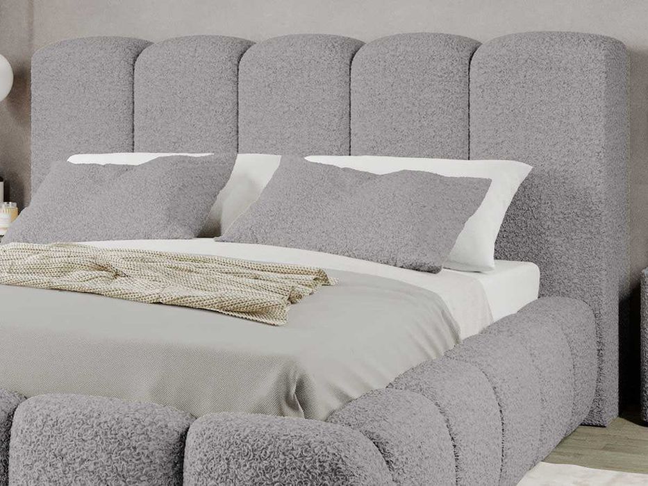 Pat Tapitat Noel Gri - Rolf 6 cu somiera rabatabila si lada