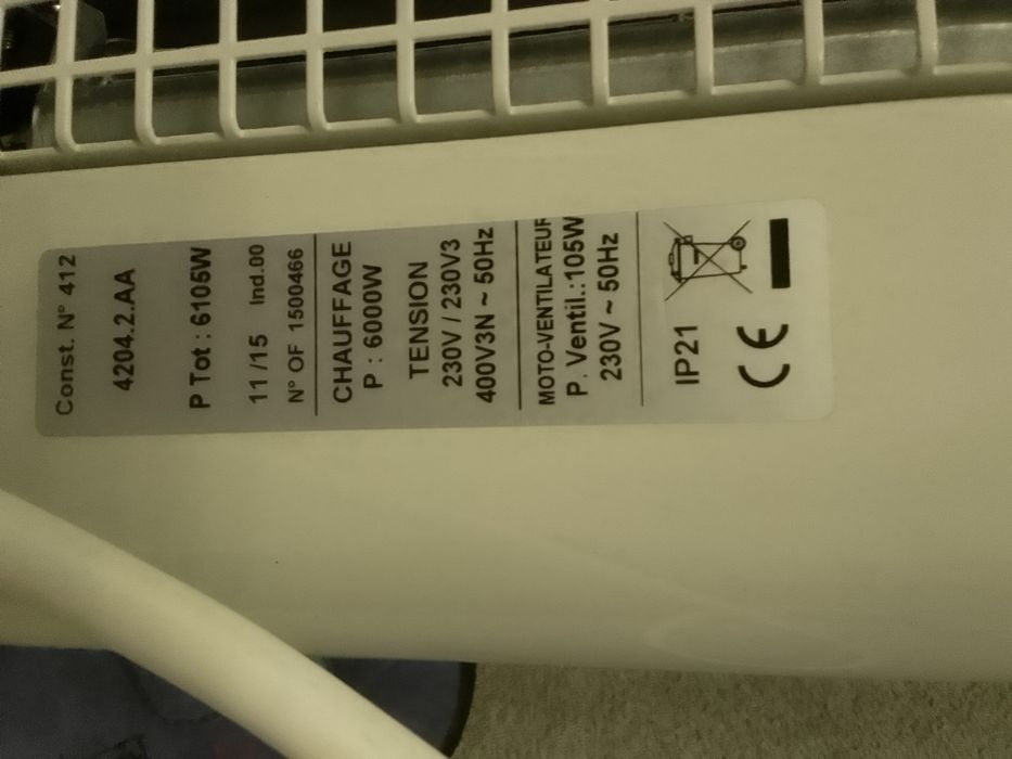 Vând perdea aer cald, electrică
