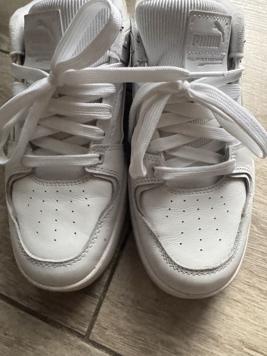 Sneakersi albi piele naturala 41