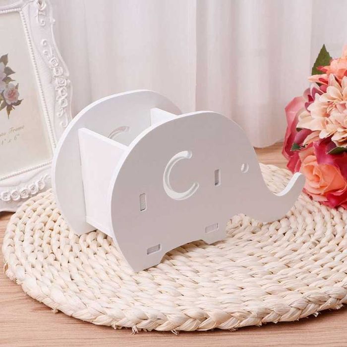 Детски дървен органайзер за Бюро със стойка за телефон Слонче