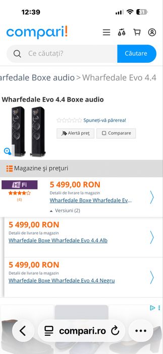 Boxe Wharfedale Evo 4.4/200W/3Cai/Impecabile Ca Noi