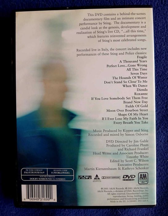 DVD original Sting - All This Time - Documentar + Bonus DVD