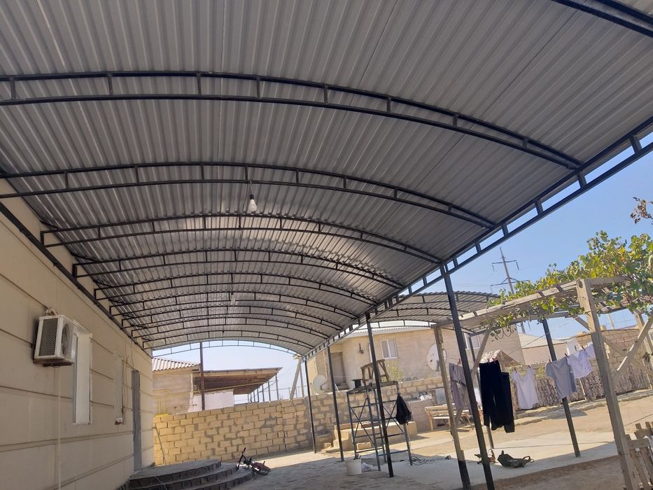 Навес, решетка, лестница