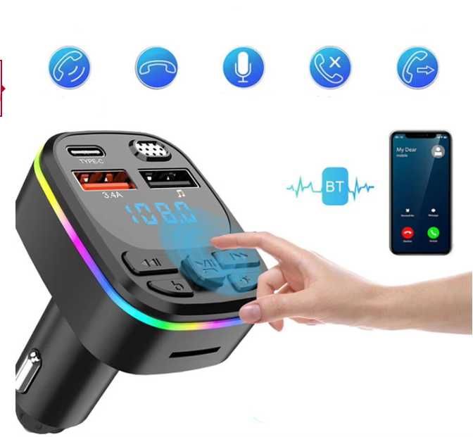 Modulator FM cu incarcare fast charge tip C si USB