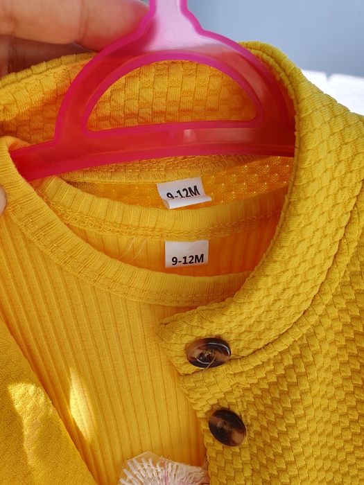 Rochiță galbenă + bolero fetiță 9-12 luni – elegantă, stare foarte bun