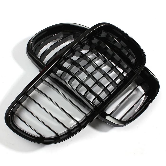 Set Grila nari simpal Dubla Black negru Lucios E90 E91 LCI facelift