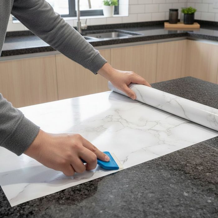 Мраморно самозалепващо фолио