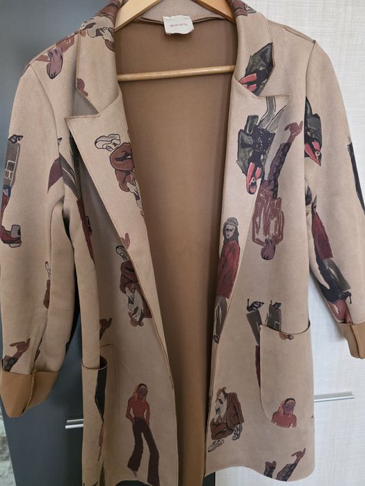 Дамско сако с принт и кашмирена жилетка