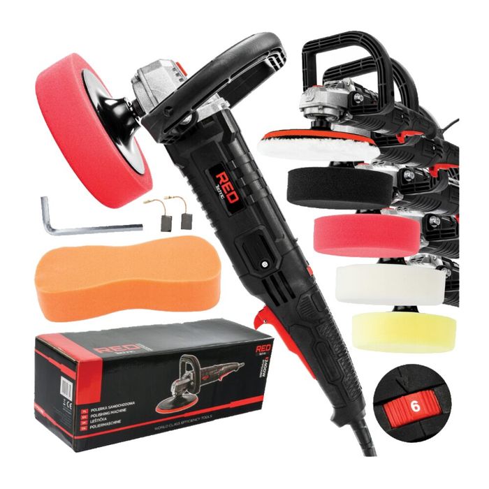 Set masina de polisat cu 5 bureti, diametru disc 180 mm, putere 2400
