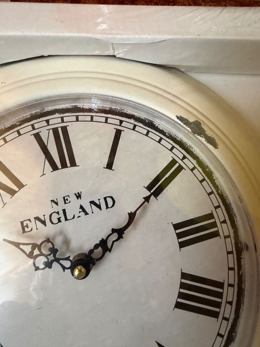 NOU Ceas de perete alb patinat diametru 32 cm