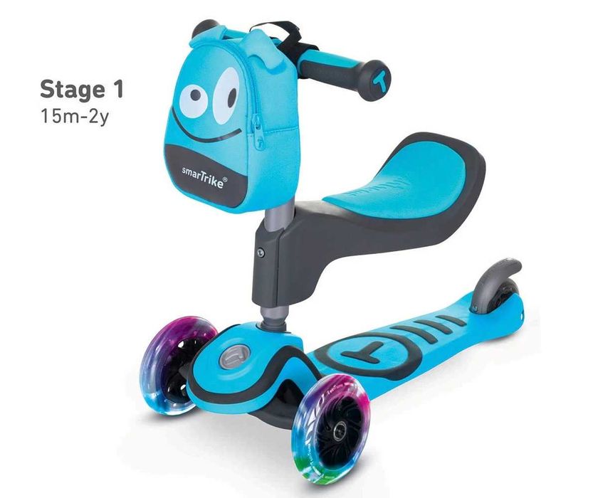Детски скутер smarTrike Т1, син, тротинетка за деца