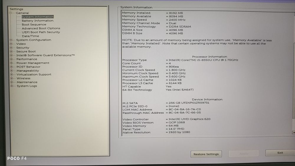 Ноутбук бизнес класса Dell Latitude 7490. Core i5 8350u vPro/8GB DDR4/
