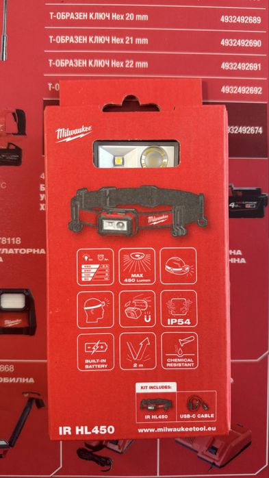 Акумулаторен челник Milwaukee USB 450/ MILWAUKEE HL2IPL-LED