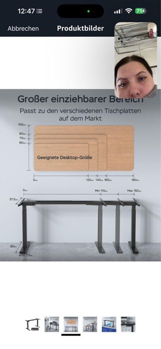 Cadru pentru birou reglabil electric cu memorii