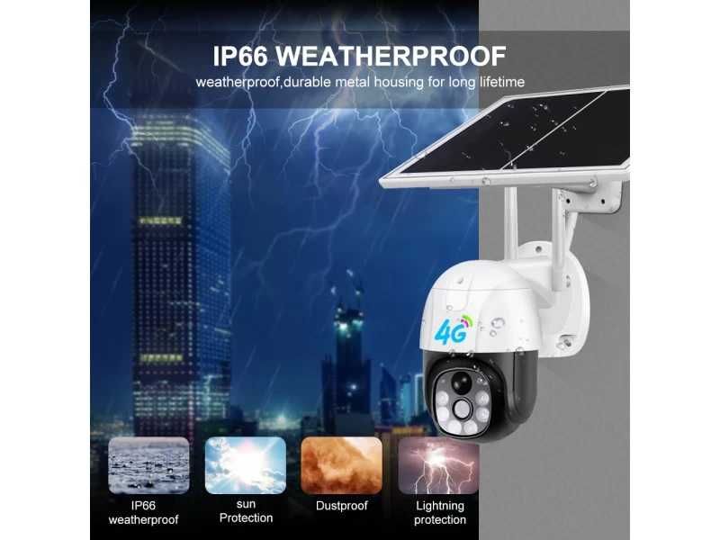 Соларна Wi-Fi Камера 5MP, със слот за SIM карта, акумулаторни батерии