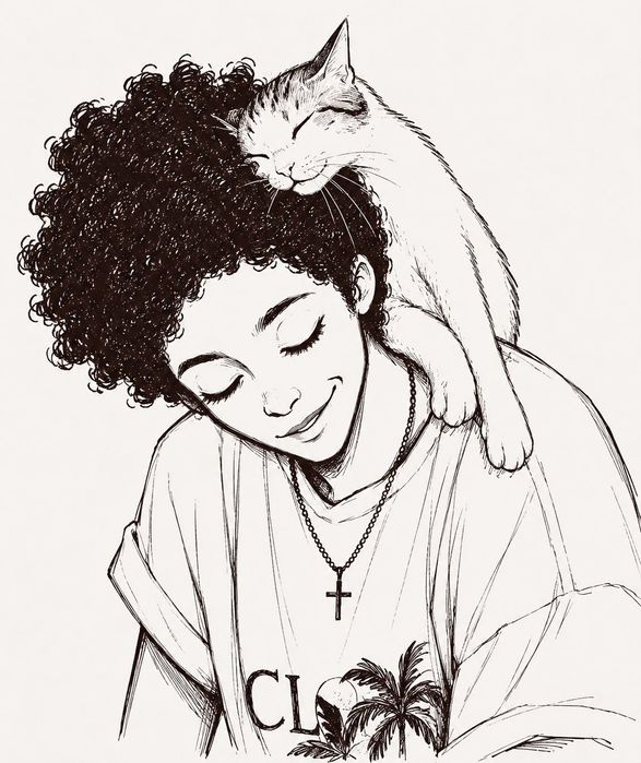 Portret Digital dupa Poza | Ilustratie Black and White | Cadou Cuplu sau Familie