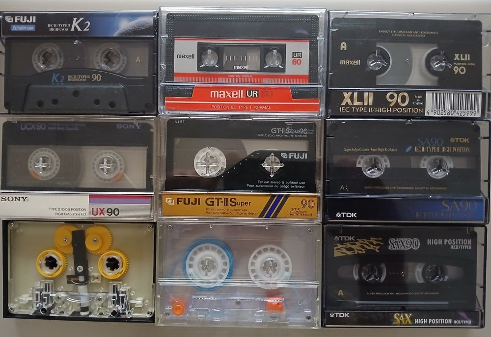 Lot de 9 Casete Audio Chrom ,Normal, Ștergere Capete