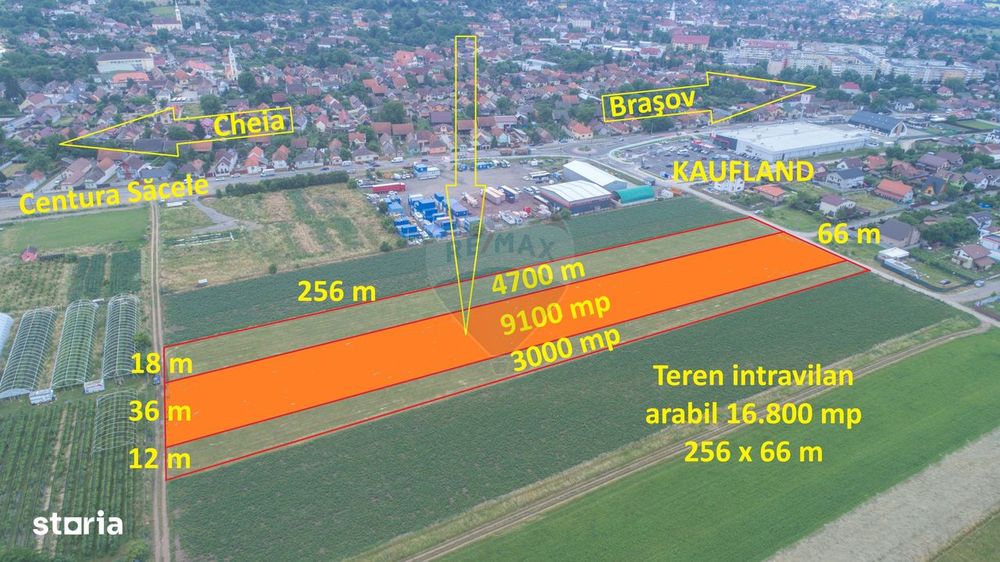 Teren intravilan, 9100 mp, lângă Kaufland Săcele