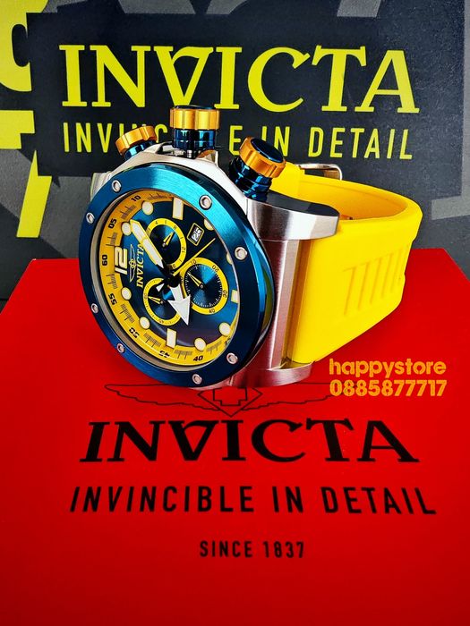 часовник INVICTA Sea Hunter Yellow 54 mm, Инвикта нов ръчен часовник
