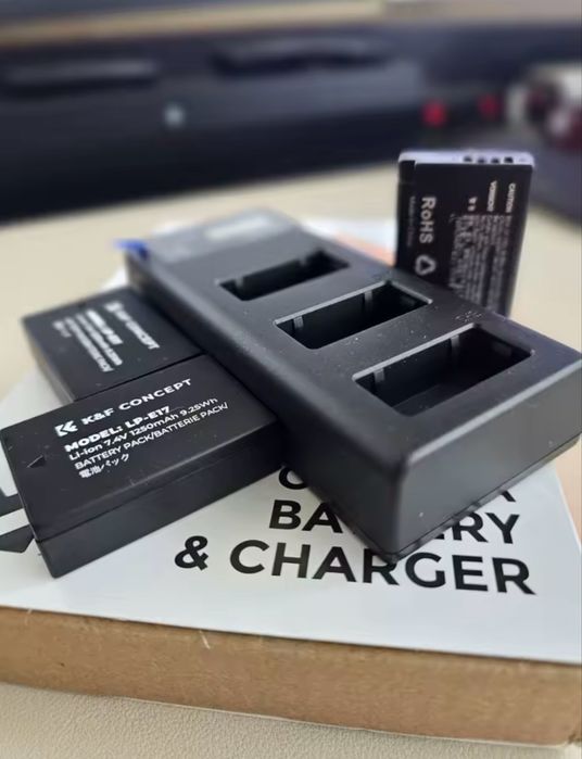 Зарядно  батерии K&F CONCEPT  3 батерии LP-E17