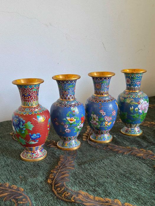 . vaze japoneze Cloisonné din alamă emailată 300 bucata sau 1000 toate 21 cm