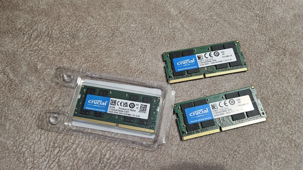 3 x Crutial 32 GB DDR4 SODIMM