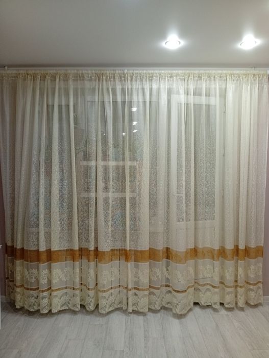 Штора  Тюль бежевая