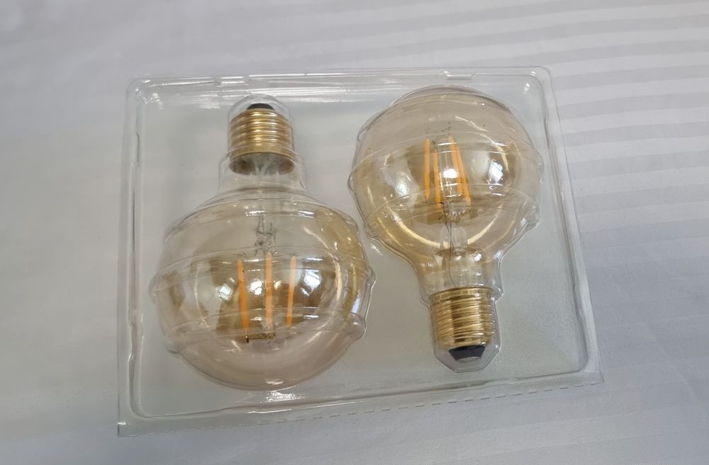 LED филаментна крушка G80 Декоративна сферична крушка ES E27 2700K 2x