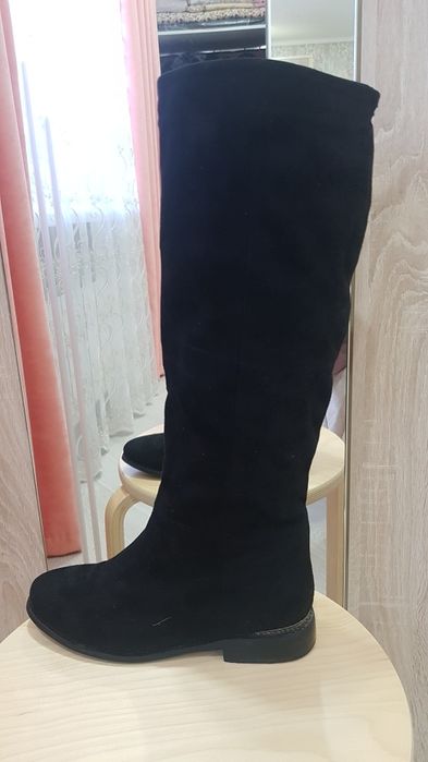 Сапоги из замши , европейка