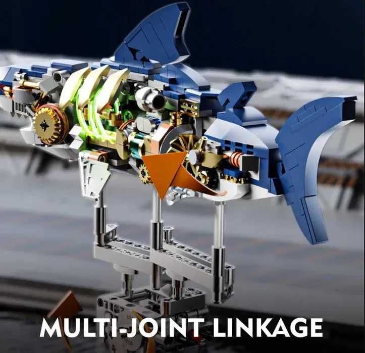 NOU Compatibil joc lego Rechin luminos 24cm 687pcs