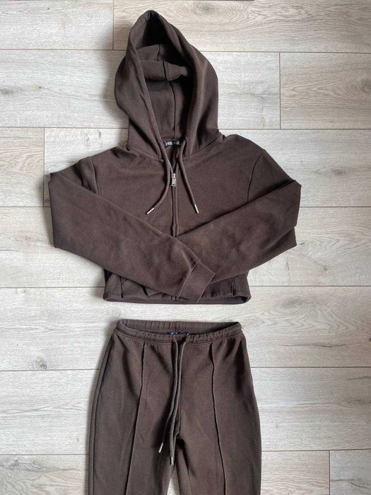 Дамски комплект ZARA в кафяв цвят