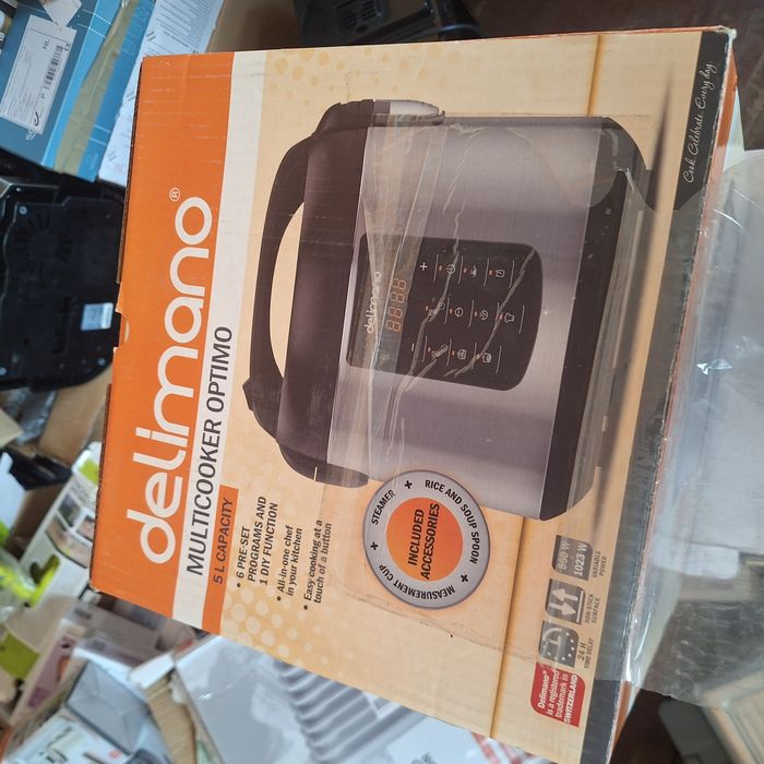 НОВ Делимано мулти кукър 5л. + книга с рецепти